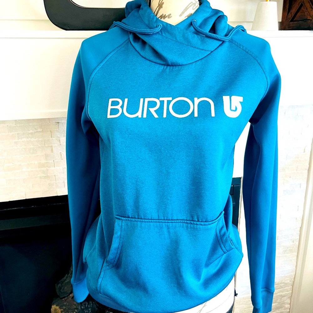 Burton Hooded Sweatshirt Hoodie Pullover Jumper Blue Women's S Cozy Fleece